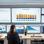 Home 19 생성형 AI를 활용한 효과적인 브랜드 전략 - A modern marketing office scene in Berlin, Germany, featuring a diverse team of professionals analyz...