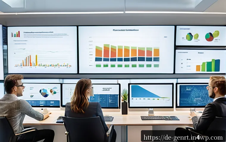 생성형 AI를 활용한 효과적인 브랜드 전략 - A modern marketing office scene in Berlin, Germany, featuring a diverse team of professionals analyz...