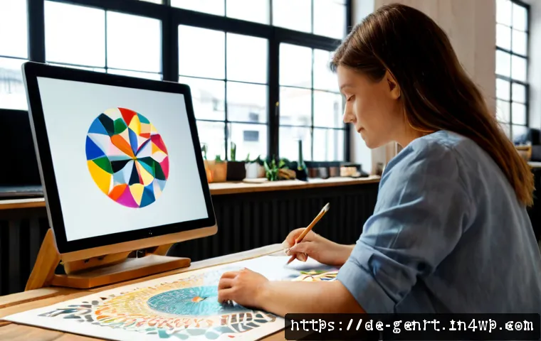 Home 17 AI 기술을 통한 창작물의 다양화 - Photorealistic creative studio in Berlin, diverse adult artists collaborating with an AI-powered dig...